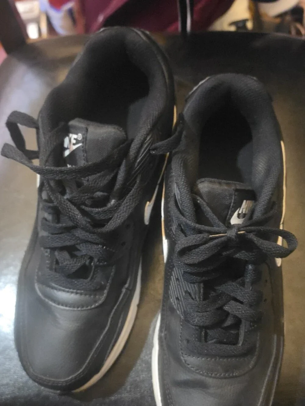 Nike Kids Black Sneakers with White Swoosh